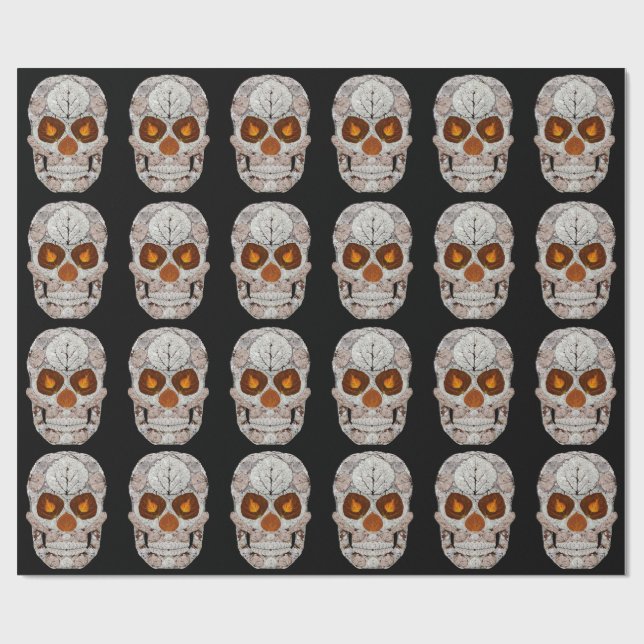 Aspen Leaf Skull 11 Geschenkpapier (Flach)