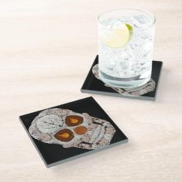 Aspen Leaf Skull 11 Glasuntersetzer