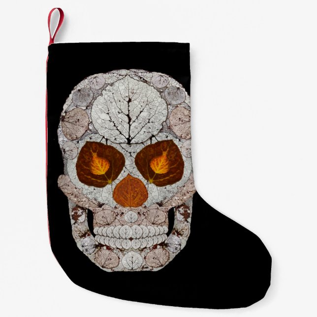 Aspen Leaf Skull 11 Kleiner Weihnachtsstrumpf (Vorderseite)