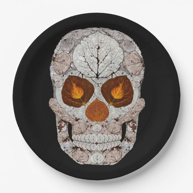 Aspen Leaf Skull 11 Pappteller (Vorderseite)