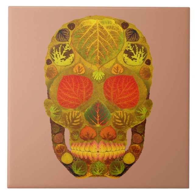 Aspen Leaf Skull 12 Fliese (Vorderseite)