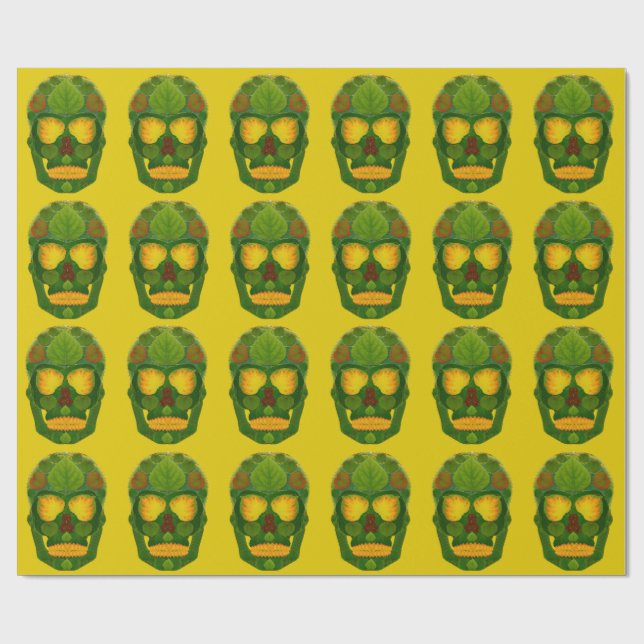 Aspen Leaf Skull 12 Geschenkpapier (Flach)