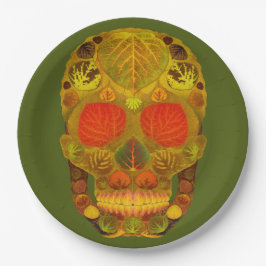 Aspen Leaf Skull 12 Pappteller