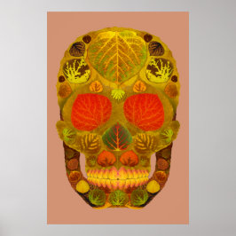 Aspen Leaf Skull 12 Poster