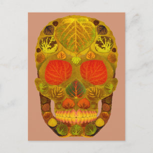 Aspen Leaf Skull 12 Postkarte