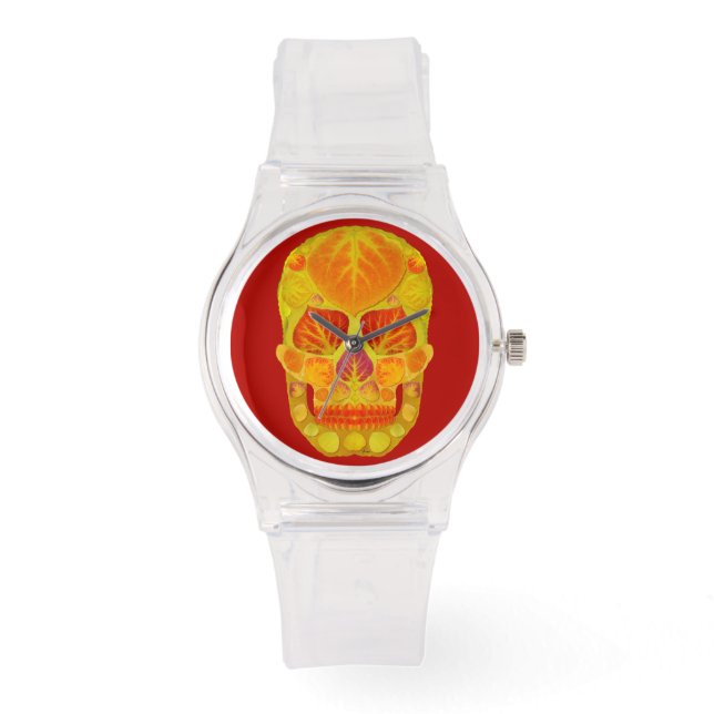 Aspen Leaf Skull 13 Armbanduhr (Vorderseite)