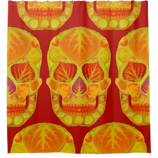 Aspen Leaf Skull 13 Duschvorhang (Vorderseite)