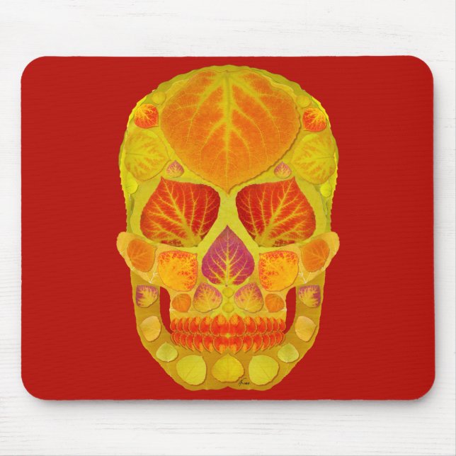 Aspen Leaf Skull 13 Mousepad (Vorne)