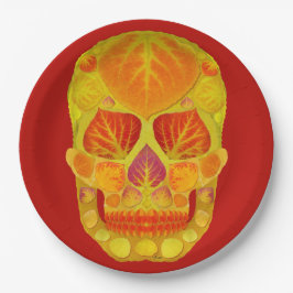 Aspen Leaf Skull 13 Pappteller