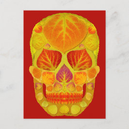 Aspen Leaf Skull 13 Postkarte