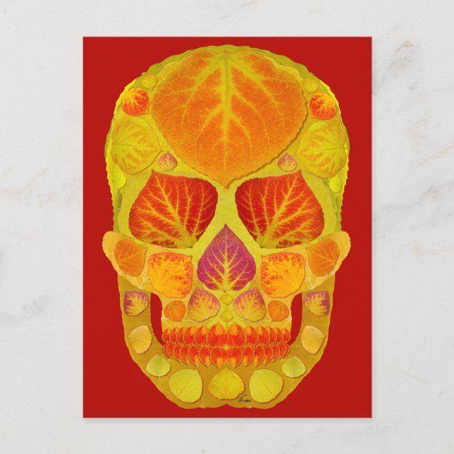 Aspen Leaf Skull 13 Postkarte (Vorderseite)