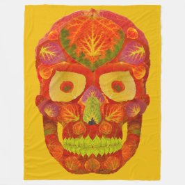 Aspen Leaf Skull 16 Fleecedecke