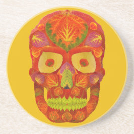 Aspen Leaf Skull 16 Getränkeuntersetzer