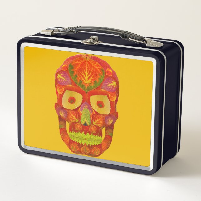 Aspen Leaf Skull 16 Metall Brotdose (Vorderseite)