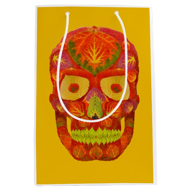 Aspen Leaf Skull 16 Mittlere Geschenktüte (Vorderseite)