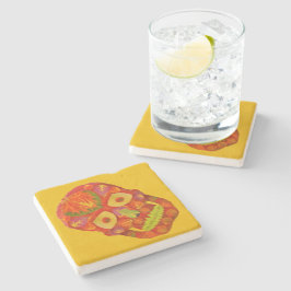 Aspen Leaf Skull 16 Steinuntersetzer