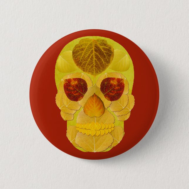 Aspen Leaf Skull 1 Button (Vorderseite)