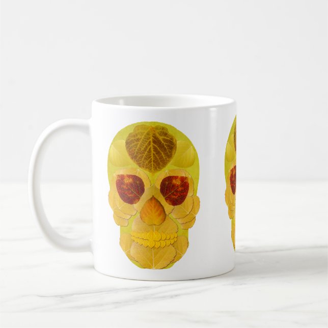 Aspen Leaf Skull 1 Kaffeetasse (Links)