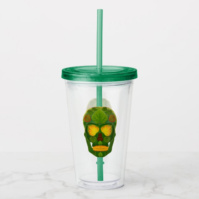 Aspen Leaf Skull 9 Acryltrinkbecher (Vorderseite)