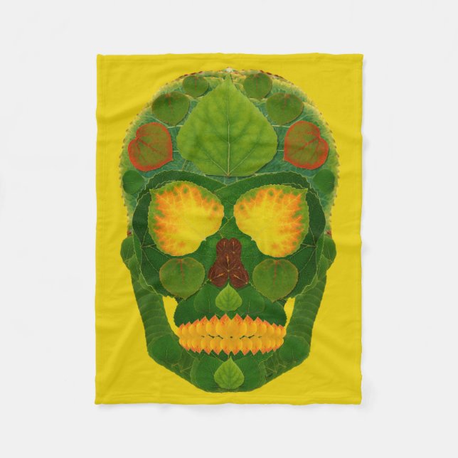 Aspen Leaf Skull 9 Fleecedecke (Vorderseite)