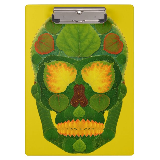 Aspen Leaf Skull 9 Klemmbrett (Vorderseite)