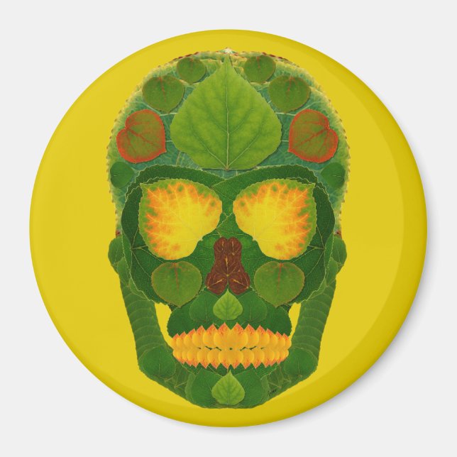 Aspen Leaf Skull 9 Magnet (Vorne)