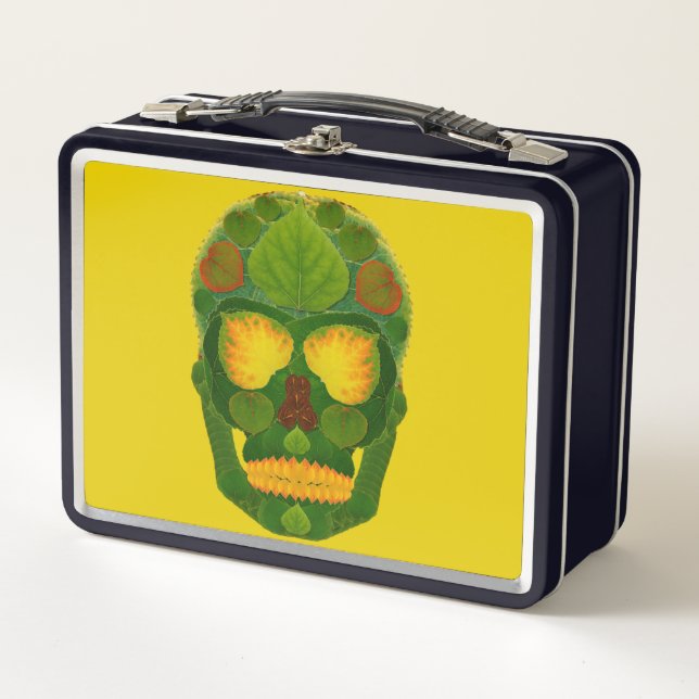 Aspen Leaf Skull 9 Metall Brotdose (Vorderseite)