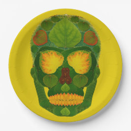 Aspen Leaf Skull 9 Pappteller