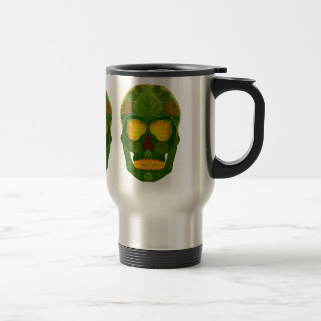 Aspen Leaf Skull 9 Reisebecher (Rechts)