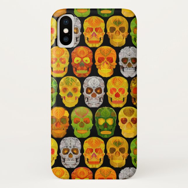 Aspen Leaf Skulls nahtloses Muster 2018 Case-Mate iPhone Hülle (Rückseite)