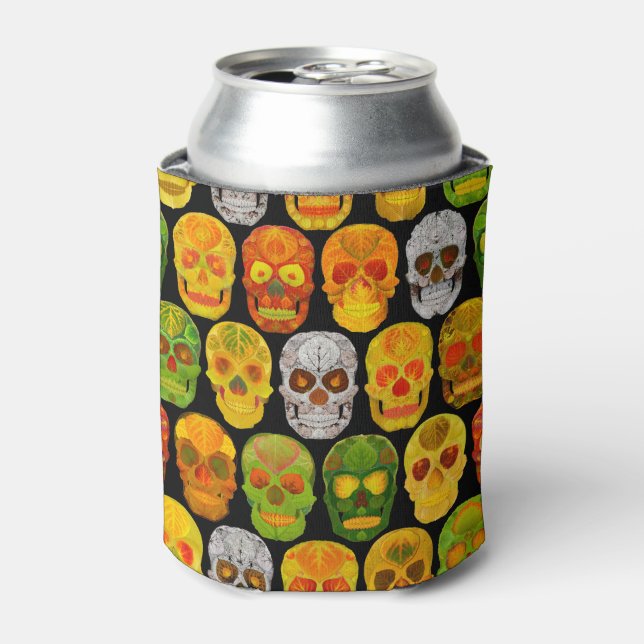 Aspen Leaf Skulls nahtloses Muster 2018 Dosenkühler (Kanne Vorderseite)