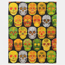 Aspen Leaf Skulls nahtloses Muster 2018 Fleecedecke