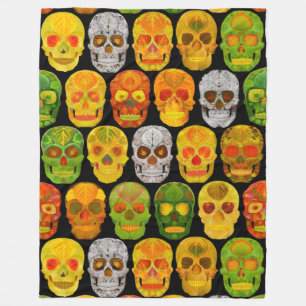 Aspen Leaf Skulls nahtloses Muster 2018 Fleecedecke