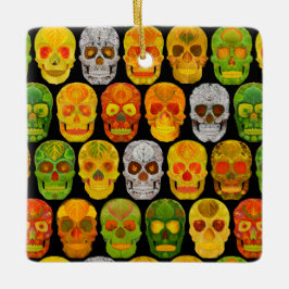 Aspen Leaf Skulls nahtloses Muster 2018 Keramikornament