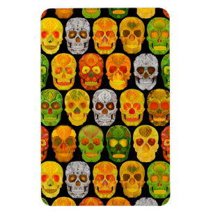 Aspen Leaf Skulls nahtloses Muster 2018 Magnet