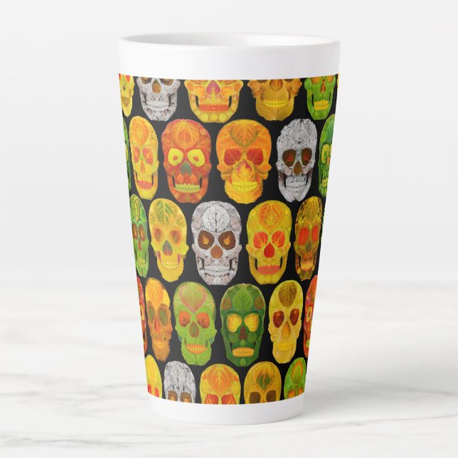 Aspen Leaf Skulls nahtloses Muster 2018 Milchtasse (Vorderseite)