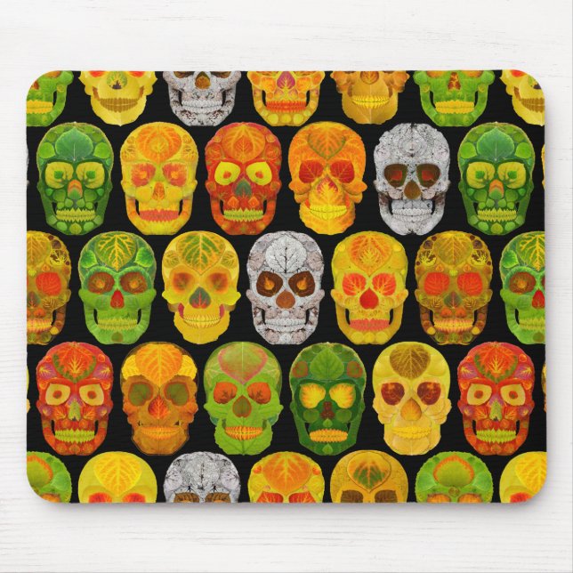 Aspen Leaf Skulls nahtloses Muster 2018 Mousepad (Vorne)