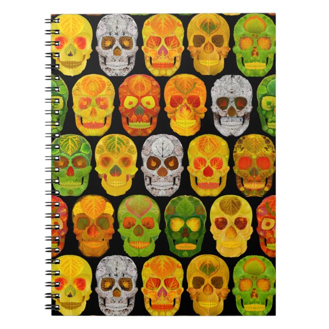 Aspen Leaf Skulls nahtloses Muster 2018 Notizblock (Vorderseite)