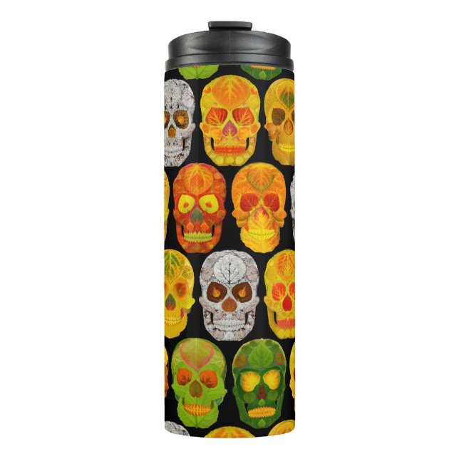 Aspen Leaf Skulls nahtloses Muster 2018 Thermosbecher (Vorderseite)