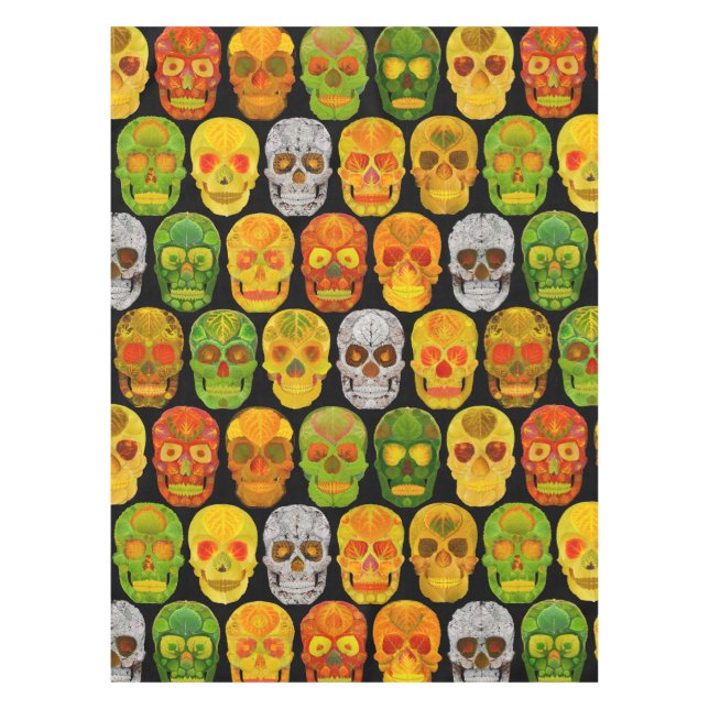Aspen Leaf Skulls nahtloses Muster 2018 Tischdecke (Vorderseite)