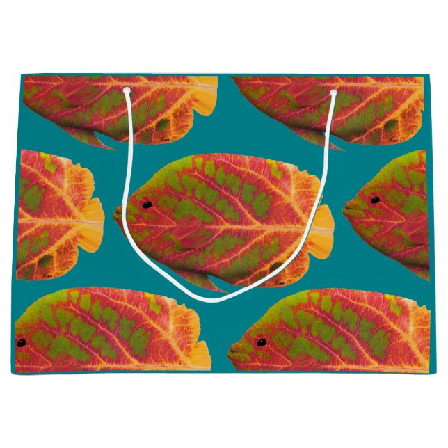 Aspen Leaf Tropische Fische 1 Große Geschenktüte (Vorderseite)