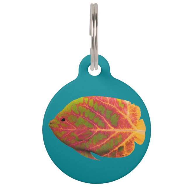 Aspen Leaf Tropische Fische 1 Haustiermarke (Vorderseite)