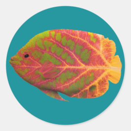Aspen Leaf Tropische Fische 1 Runder Aufkleber