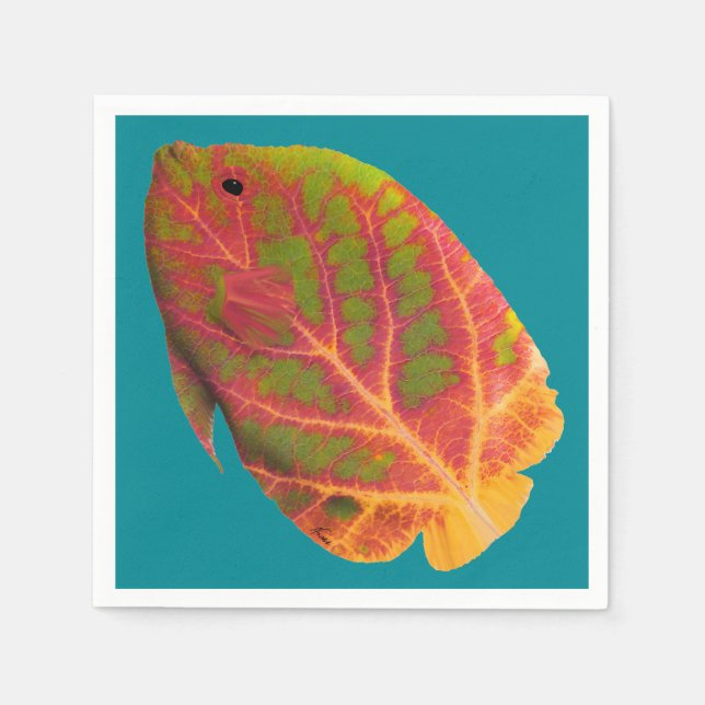 Aspen Leaf Tropische Fische 1 Serviette (Vorderseite)