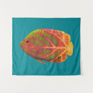 Aspen Leaf Tropische Fische 1 Wandteppich