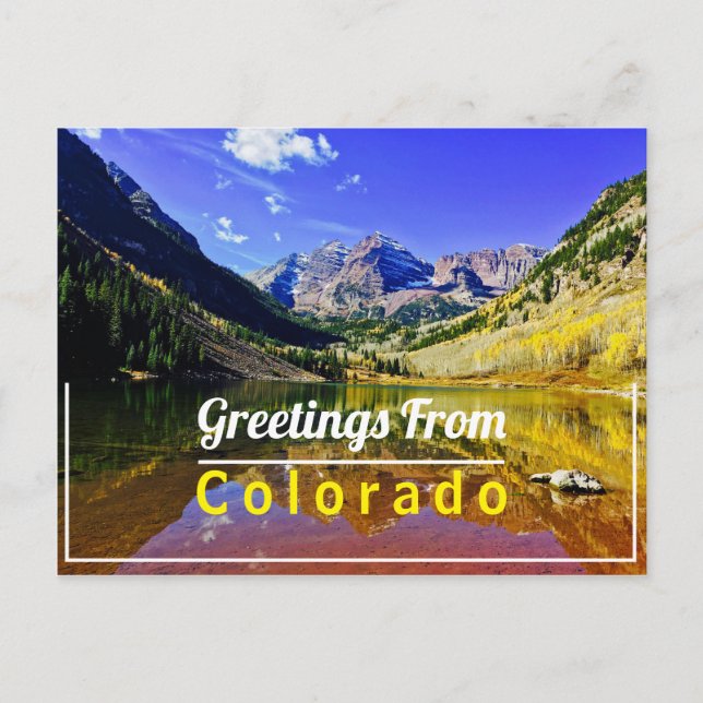 Aspen Maroon Bells Colorado Postcard Postkarte (Vorderseite)