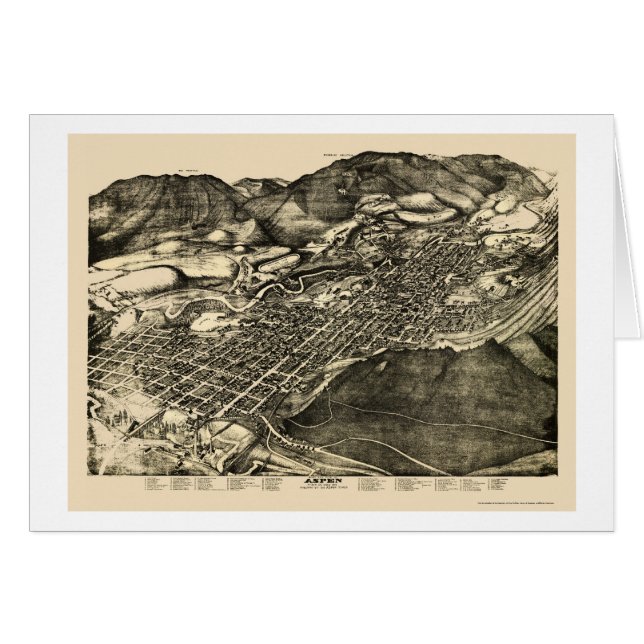 Aspen, panoramische Karte Co - 1893 (Vorderseite (Horizontal))