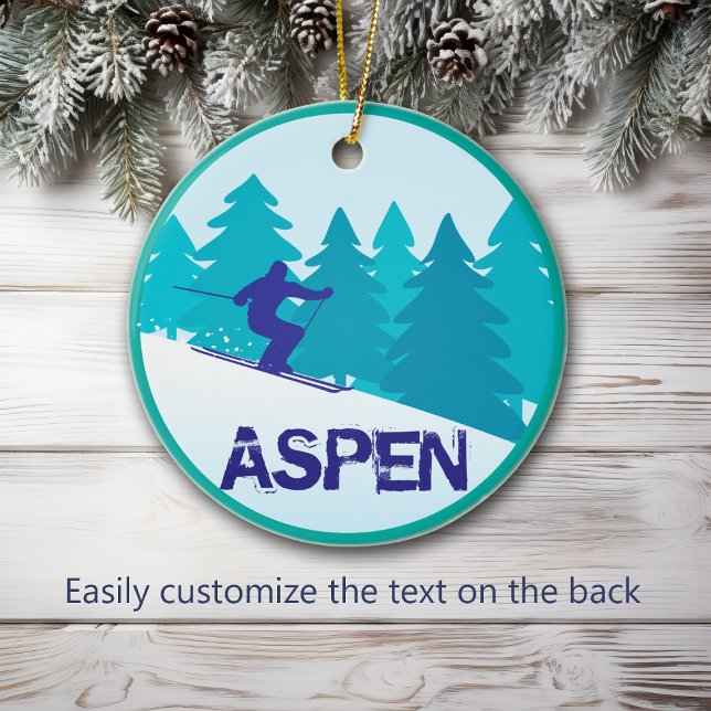 Aspen Ski Circle Personalisiert Keramikornament (Von Creator hochgeladen)