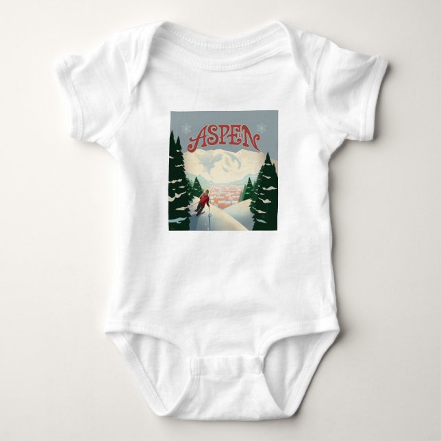 Aspen Skier | Colorado Baby Strampler (Vorderseite)