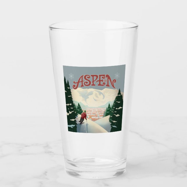 Aspen Skier | Colorado Glas (Vorderseite)